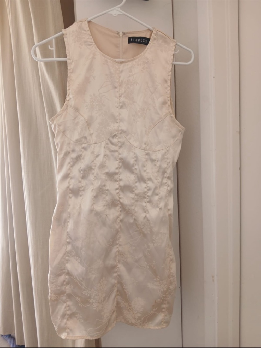 Lioness Ivory Satin Floral Mini Dress